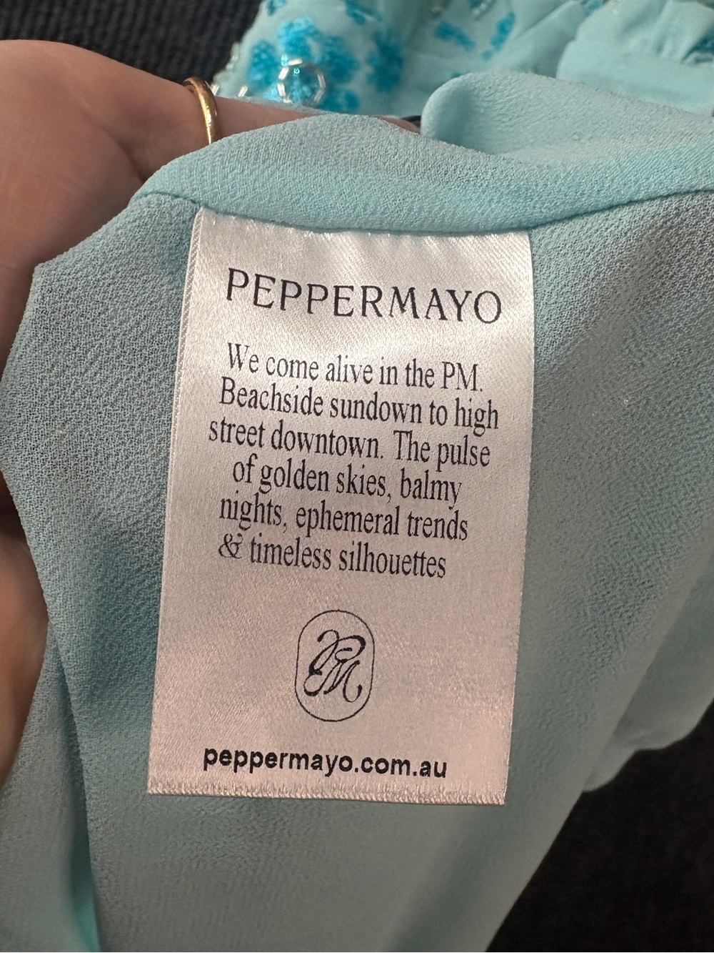 Peppermayo Light Blue Vietta Sequin Cami Micro Mini Dress size 4 or size Small - Picture 14 of 15